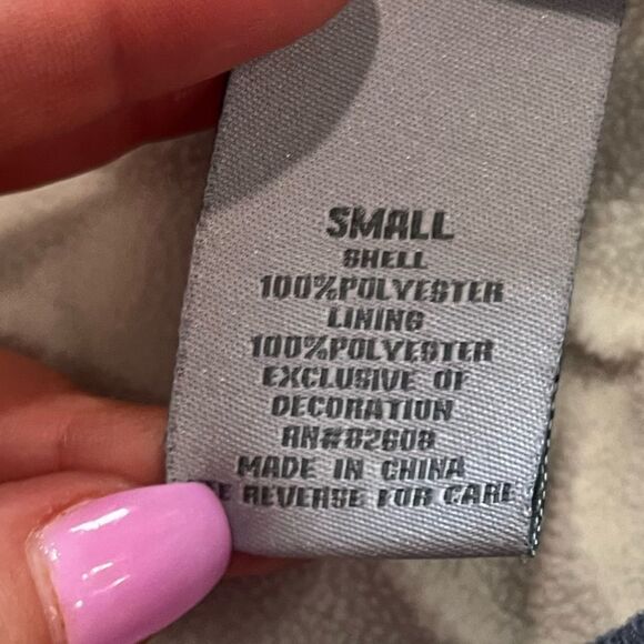 Free Country White Athletic Jacket Hooded Full Zip Fleece Lined Size S - Picture 6 of 9